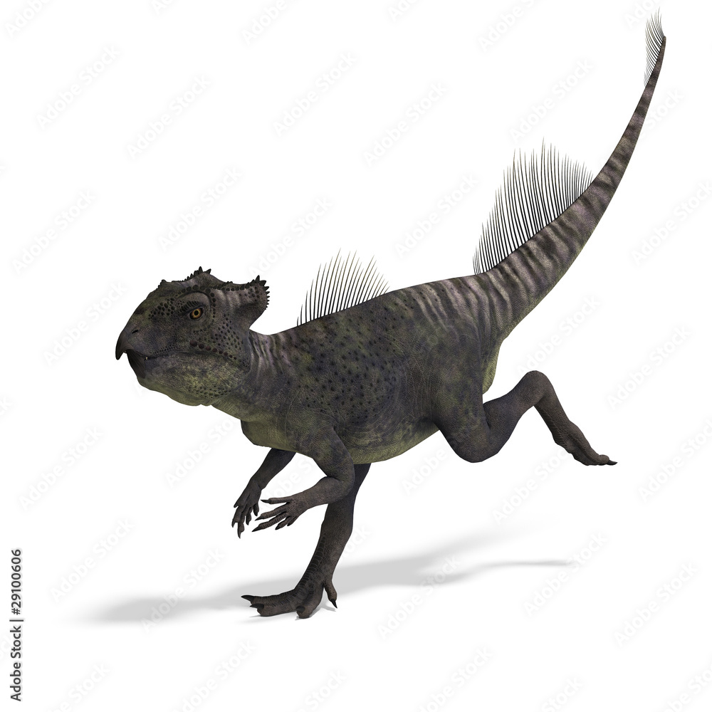 Fototapeta premium Dinosaur Archaeoceratops. 3D rendering with clipping path and
