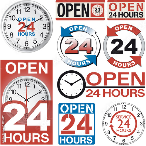 open 24 hours signs