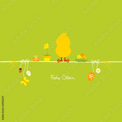 Stehendes Osterküken & Symbole