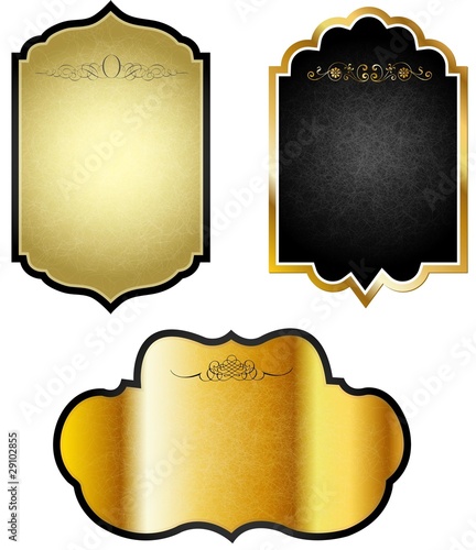 Black-gold label