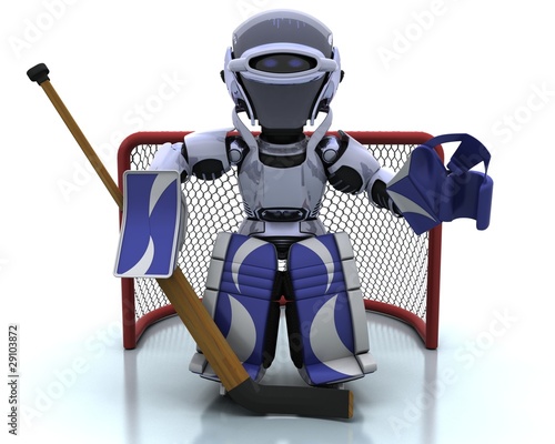 Wallpaper Mural Robot playing icehockey