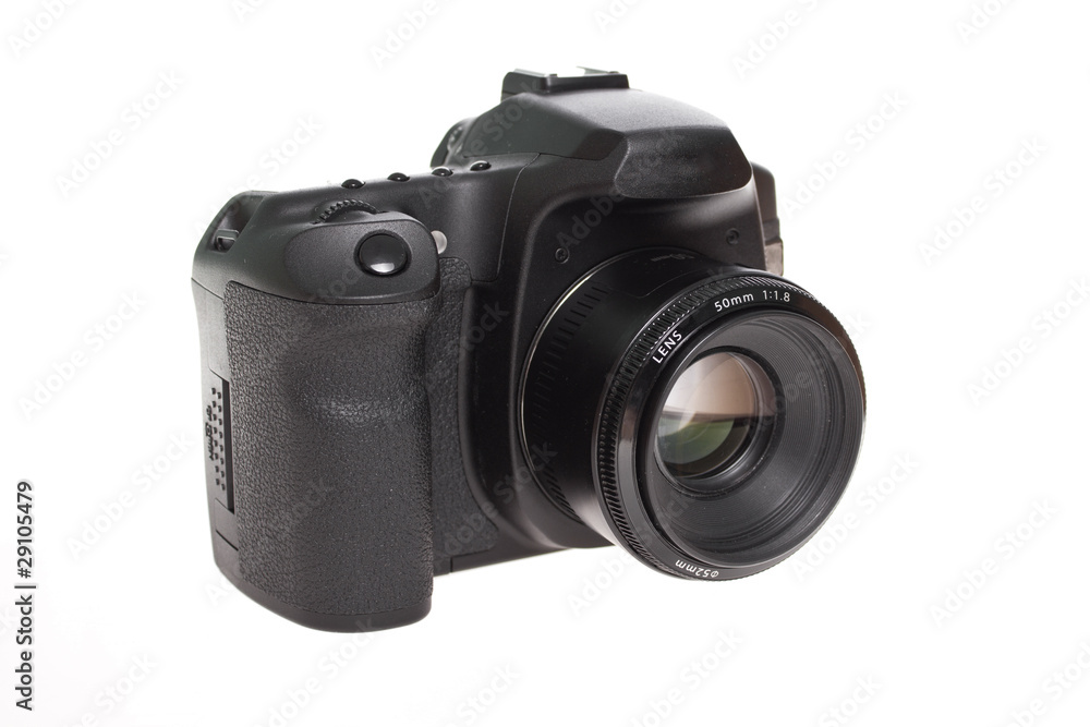 Digital photo camera with prime lens isolated