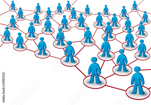 business network build from human shapes