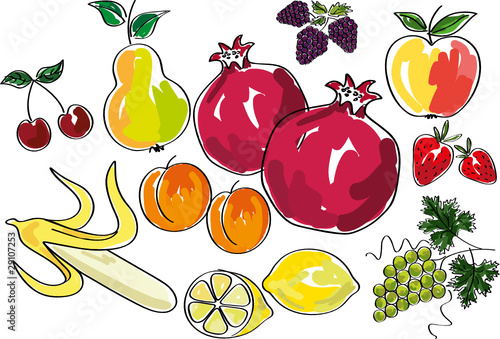 illustration with fres fruit