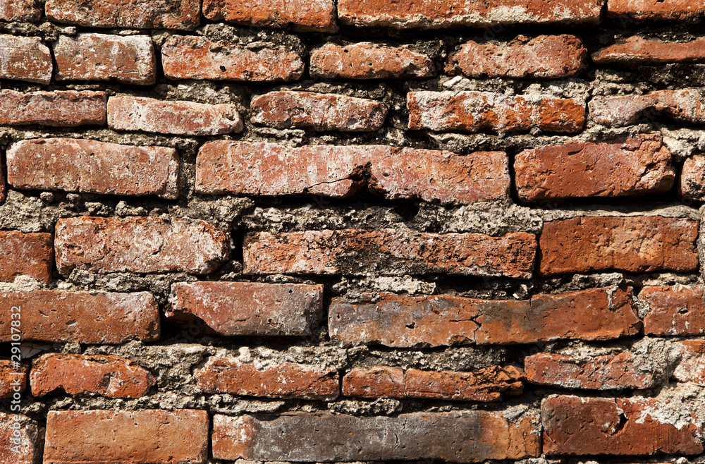 Detailed view of the ancient brick wall Detailed view of the ancient brick wall