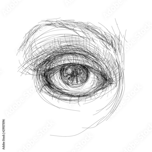 Eye realistic sketch (not auto-traced)