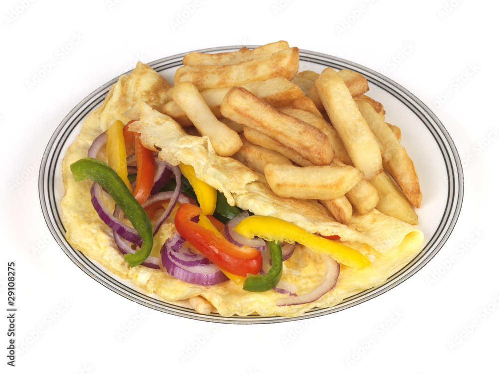 Vegetarian Omelette with Chips Vegetarian Omelette with Chips