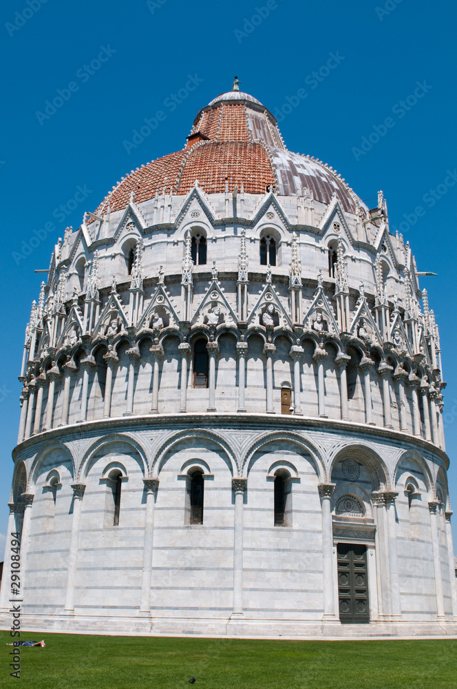 The Baptistry of the Cathedral of Pisa. Italy.