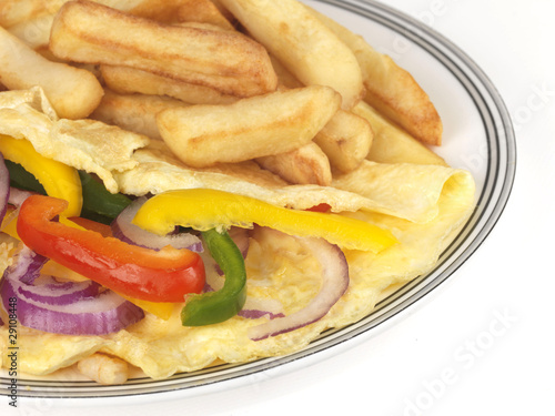 Vegetarian Omelette with Chips