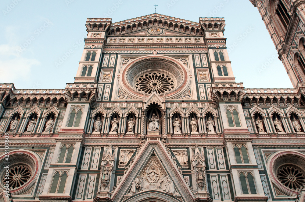 Facade of Santa Maria del Fiore (Duomo) in Florence, Italy.