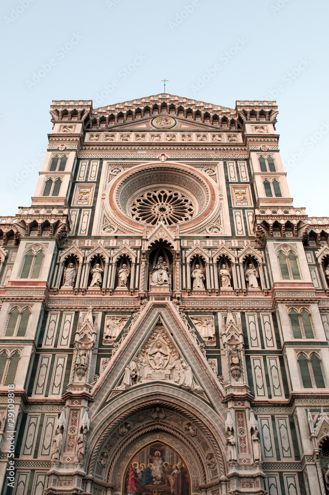 Facade of Santa Maria del Fiore (Duomo) in Florence, Italy.