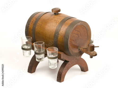 Antique little barrel and glasses