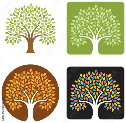 tree logo/icon with 4 variations
