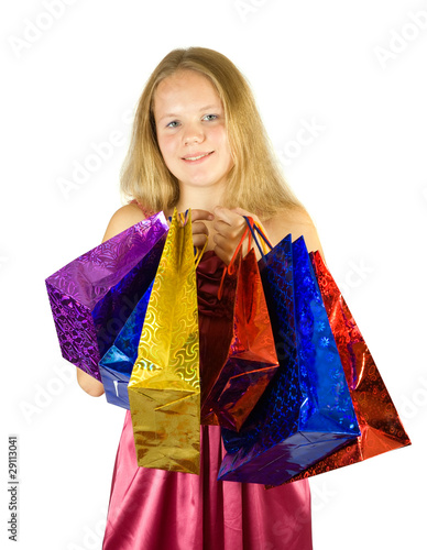 girl with shopping bags
