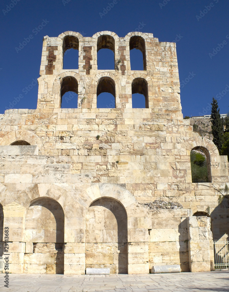 Arches of the roman theater under Acropolis of Athens