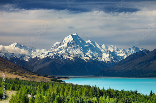 Mount Cook and Pukaki lake, New Zealand