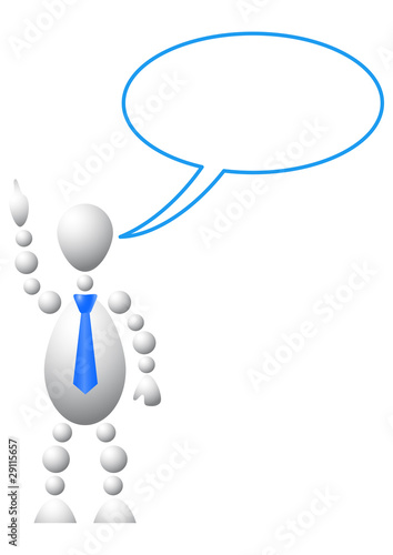 Man with empty chat bubble