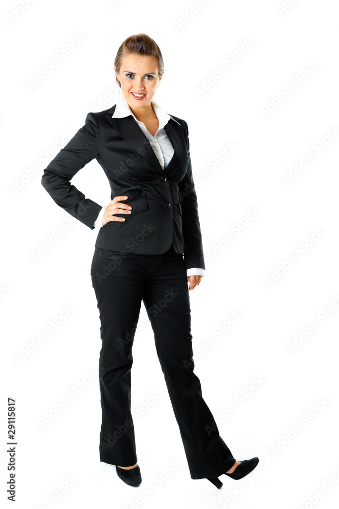 Full length portrait of smiling modern business woman Full length portrait of smiling modern business woman