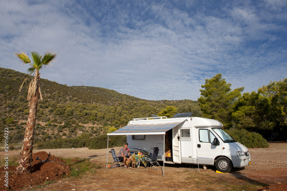 Free camping with mobil home