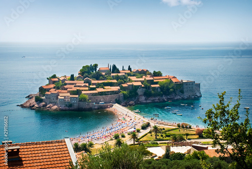 St. Stephan island in Adriatic Sea in Montenegro