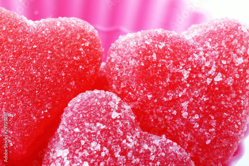 Red jelly candy hearts