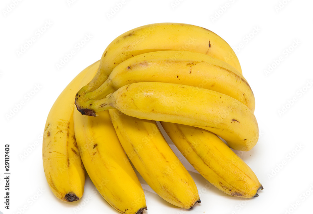 Bunch of bananas isolated on white background