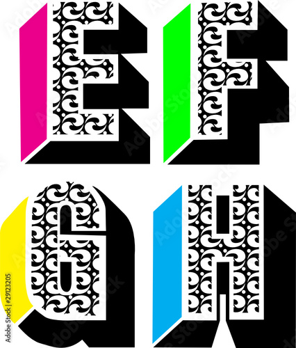 alphabet letters vector