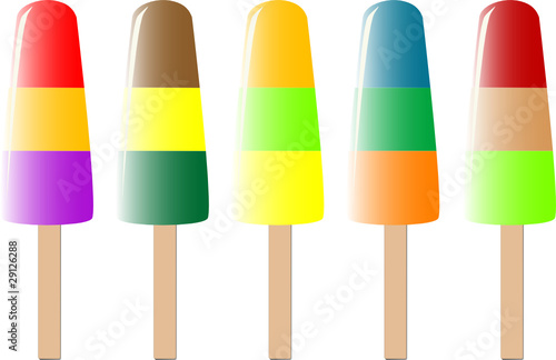 colorful icecream isolated in white background