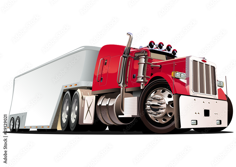 vector cartoon semi truck Stock Vector | Adobe Stock