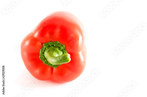 red ripe pepper close up isolated