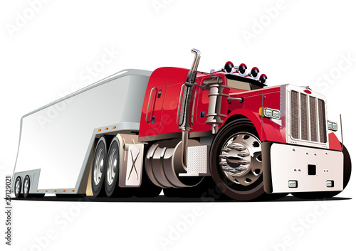 vector cartoon semi truck