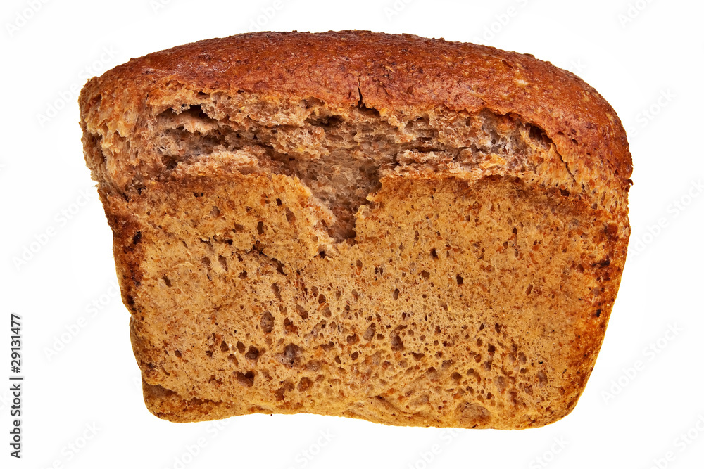 Fresh, tasty graham bread isolated over white background. Fresh, tasty graham bread isolated over white background.