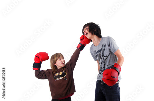Photography Famille - Parodie de dispute entre frères