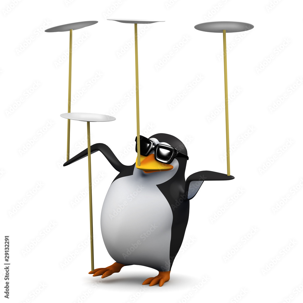 Obraz premium Penguins balancing act