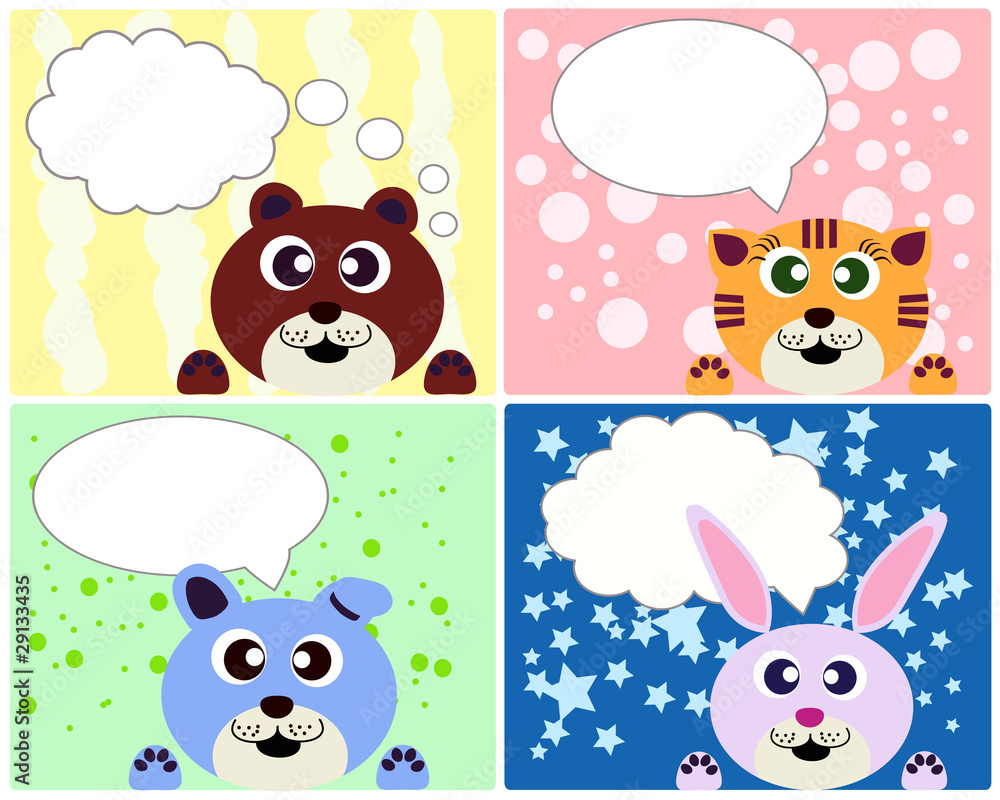 Obraz premium Four cards for children