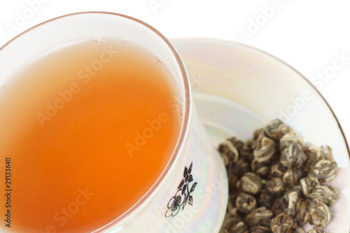 Elite oolong tea in porcelain cup