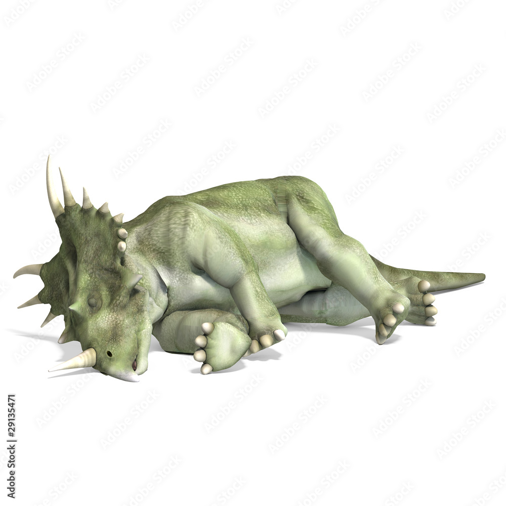 Fototapeta premium Dinosaur Styracosaurus. 3D rendering with clipping path and