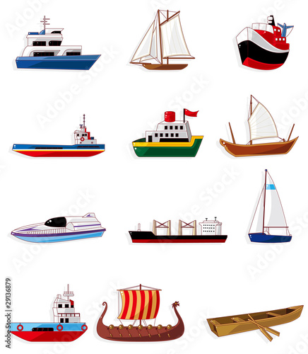 cartoon boat icon