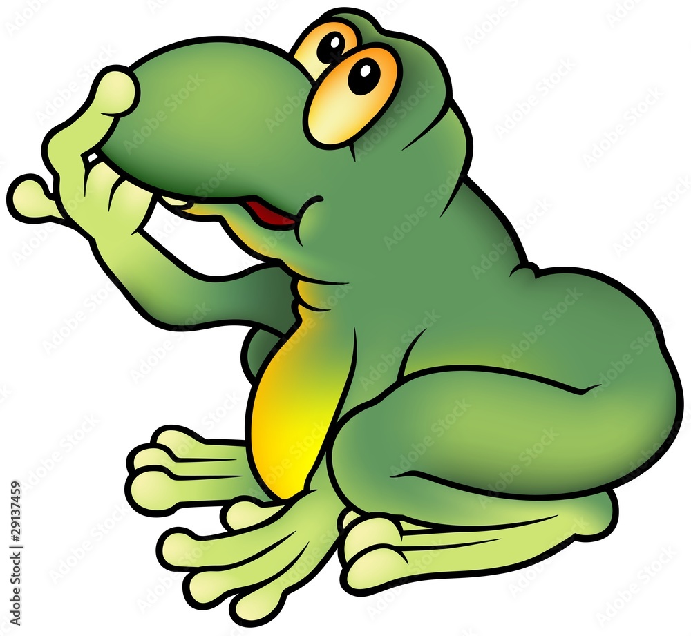 Obraz premium Green Frog - colored cartoon illustration