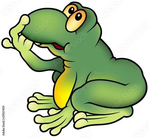 Green Frog - colored cartoon illustration