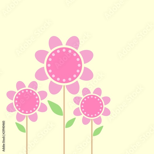 Vector of flowers Isolated on yellow background