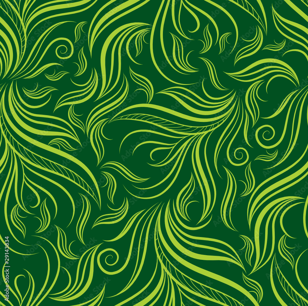 Seamless green floral pattern with leafs Seamless green floral pattern with leafs