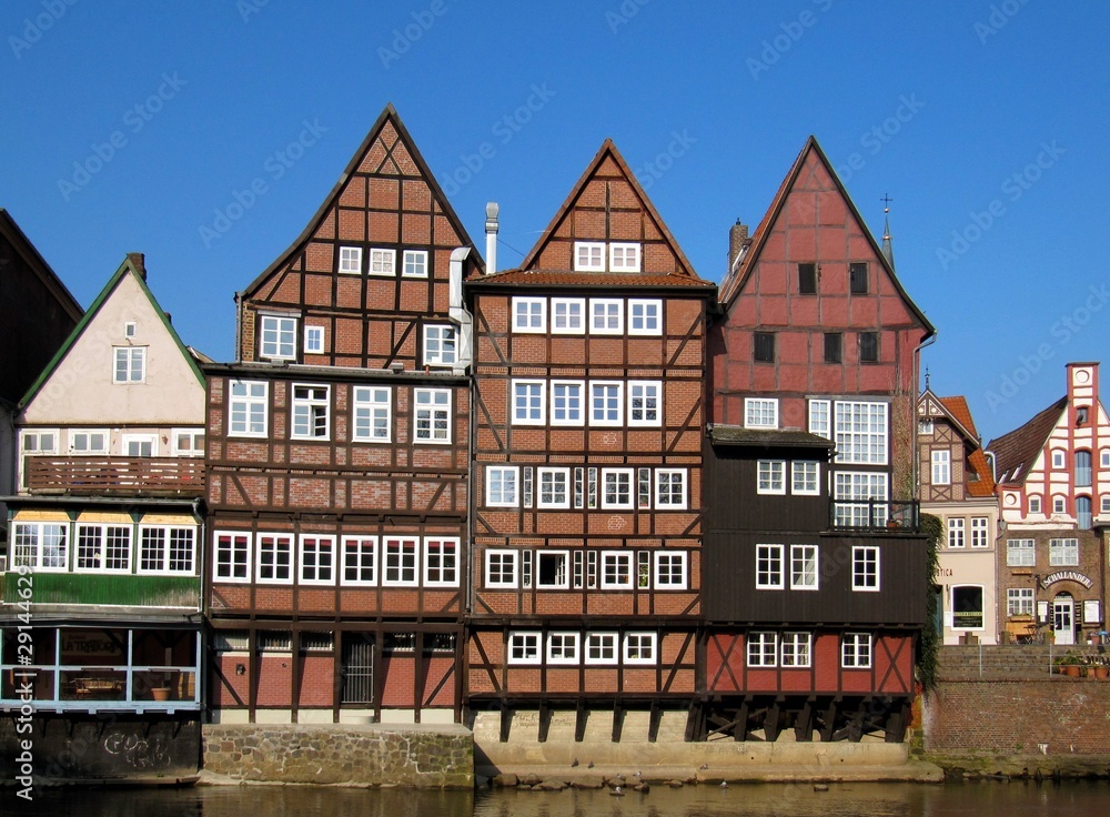 Lüneburg, Fachwerkhäuser an der ilmenau