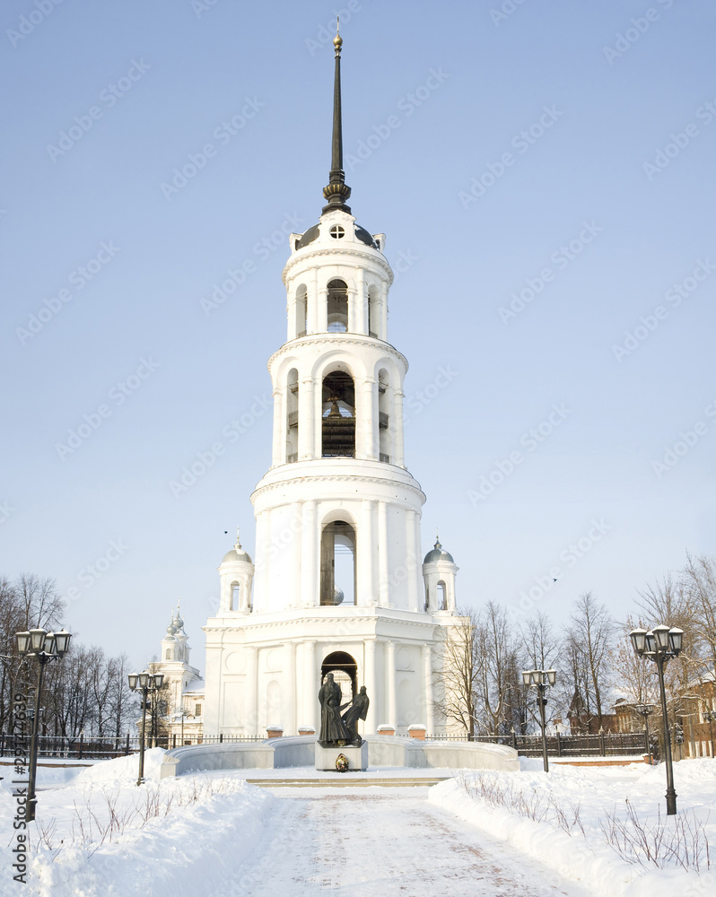 Russia, Resurrection Cathedral and its bell tower in Shuya Russia, Resurrection Cathedral and its bell tower in Shuya