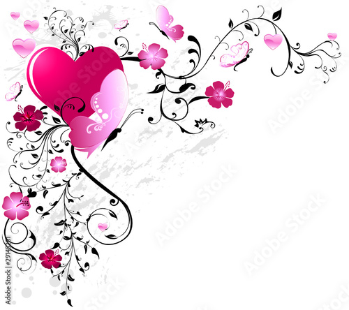 papillons et coeurs