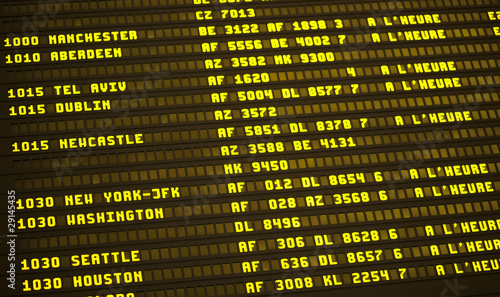 Flight schedule in French airport