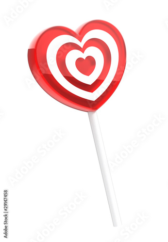 Heart shaped lollipop isolated on white © Sashkin