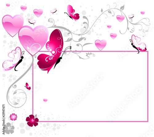 papillons roses