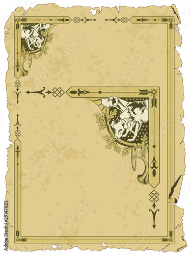 grunge background with border on hunting