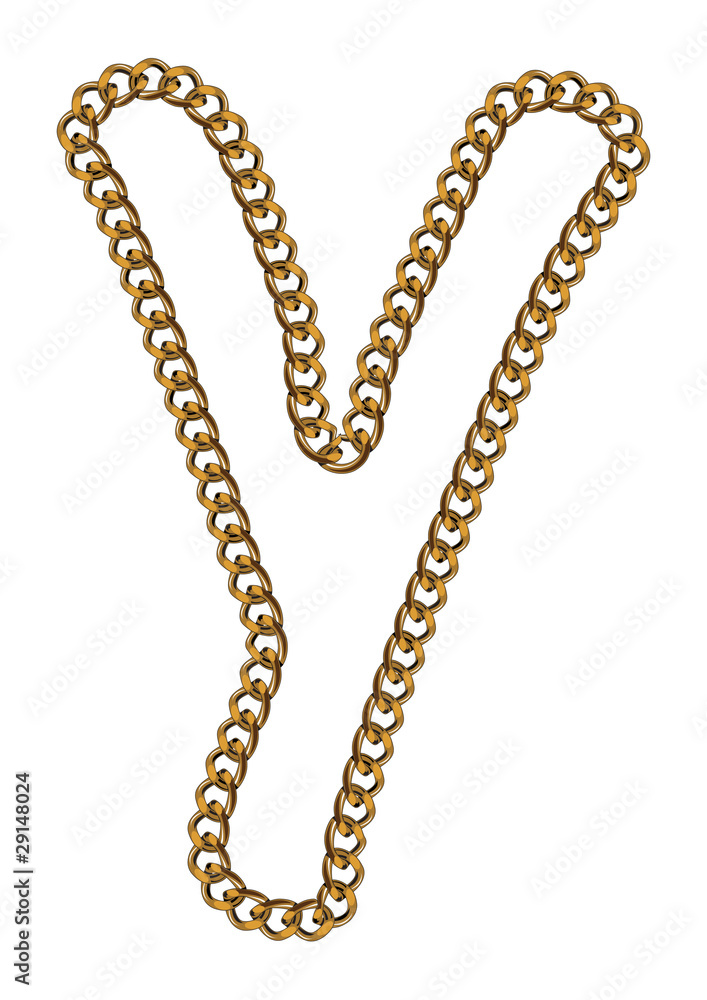 Like Golden Chain Isolated Alphabet Letter Y Like Golden Chain Isolated Alphabet Letter Y